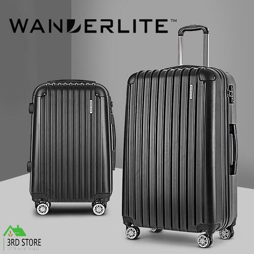 Wanderlite 2PCS Carry On Luggage Sets Suitcase Travel Hard Case Lightweight