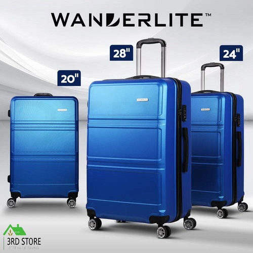 Wanderlite Suitcase Luggage Sets 3pc Trolley Set TSA Travel Hard Case Free Scalele