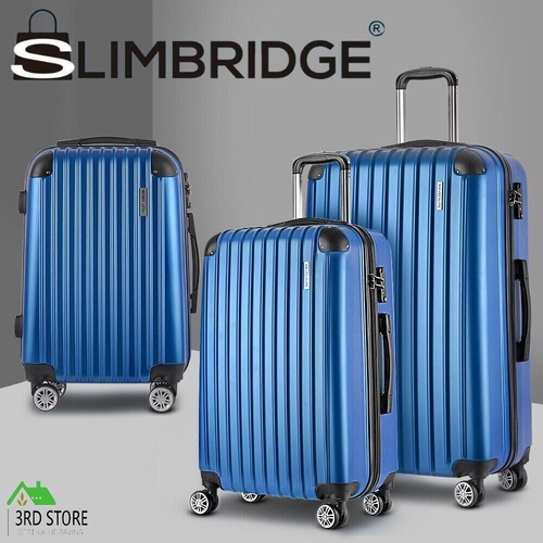 Wanderlite Luggage Sets Suitcase 3pc Set TSA Scale Storage Organiser Blue
