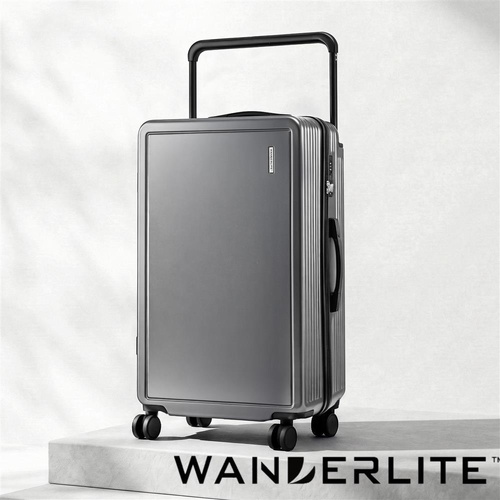 Wanderlite 28" Wide Handle Luggage Suitcase Travel TSA Lock Anthracite Grey