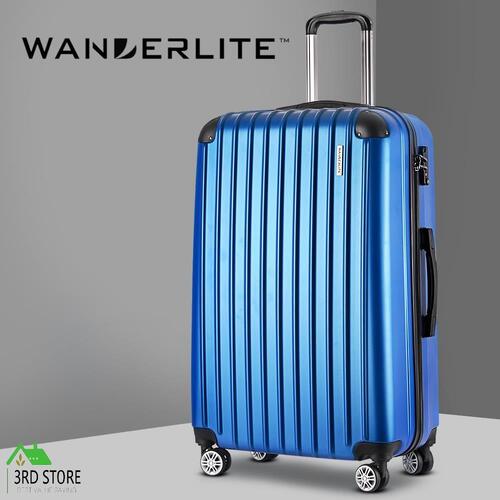 Wanderlite 28" Luggage Sets Suitcase Blue TSA Travel Hard Case Lightweight