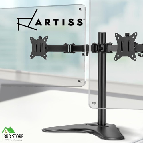 Artiss Monitor Stand Arm Dual HD LED TV Freestanding Mount Holder 2 Arm Display
