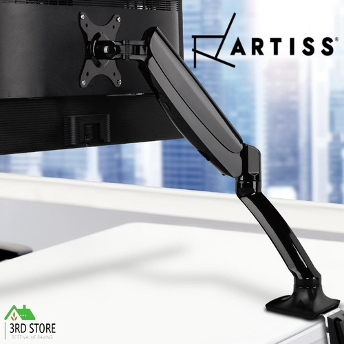 Artiss Monitor Arm Mount Single Gas Desk Stand Computer HD LCD TV Screen Black