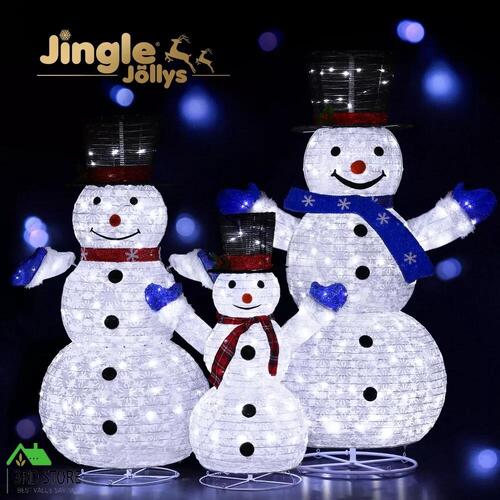 Jingle Jollys Christmas Lights 330 LED Fairy Light 3pcs Snowman Decorations Set