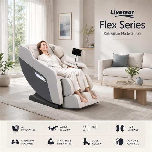Livemor Massage Chair Electric Recliner 24 Nodes Full Body Massager Brisa