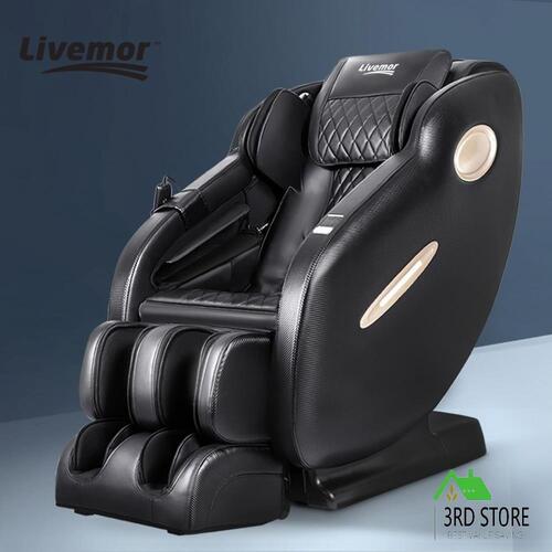 RETURNs Livemor Electric Massage Chair Shiatsu Recliner Zero Gravity Head Massager Black