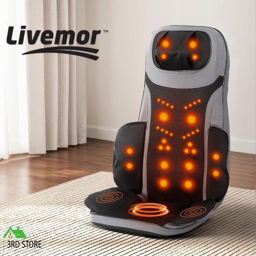 Livemor Full Back Massage Cushion Heating Kneading Massage Seats Neck Massagers