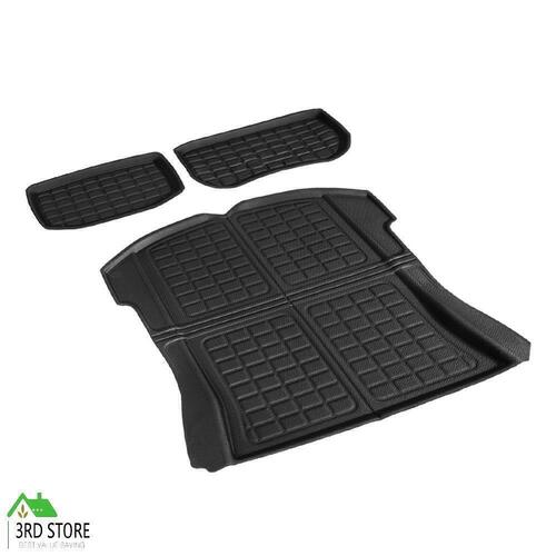 3PCS Car Rear Front Cargo Trunk Toolbox Luggage Rubber Mats for Tesla Model 3