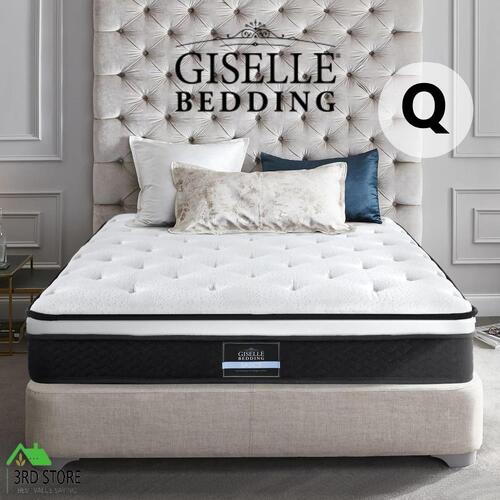 Giselle Bedding QUEEN Size Mattress Euro Top Bed Bonnell Spring Foam 21cm