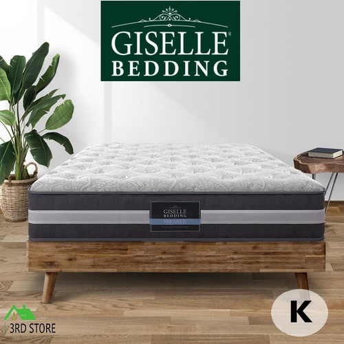 Giselle Bedding King Mattress Bed Size 7 Zone Pocket Spring Medium Firm Foam 30cm