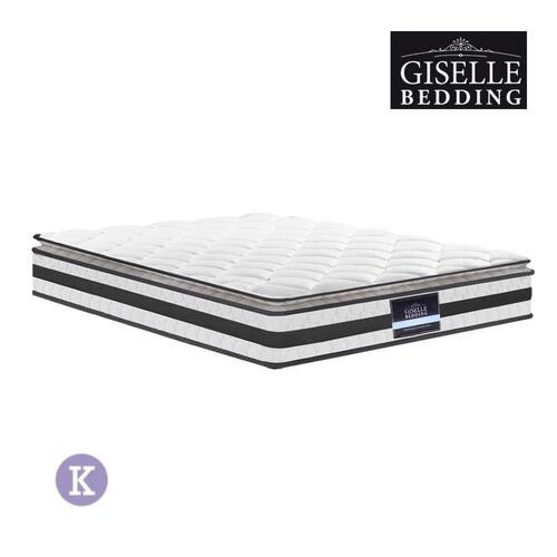 Giselle Bed Mattress KING Size Pillow Top Bonnell Spring Firm Plush Foam 21CM