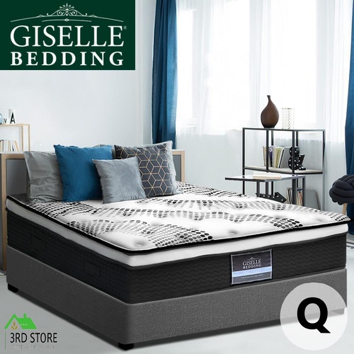 Giselle Bedding QUEEN Mattress Bed Size Euro Top Pocket Spring Foam 32CM