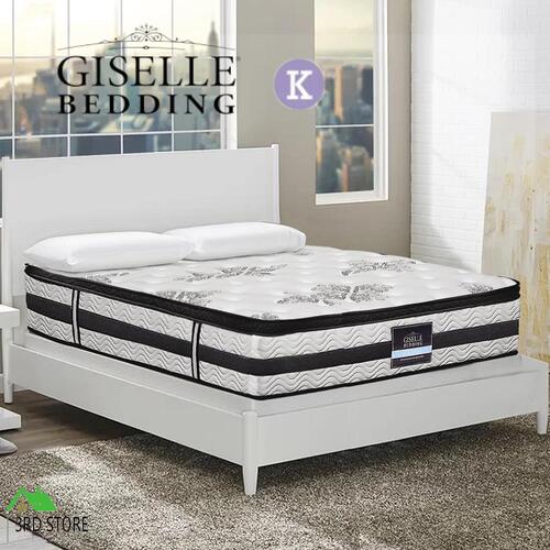 Giselle Bedding KING Mattress Bed Euro Top Pocket Spring Firm Foam 34CM