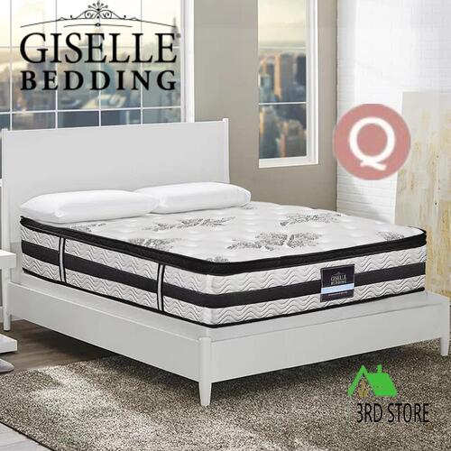 Giselle QUEEN Mattress 34CM Euro Top Pocket Spring Firm Plush Foam Bed