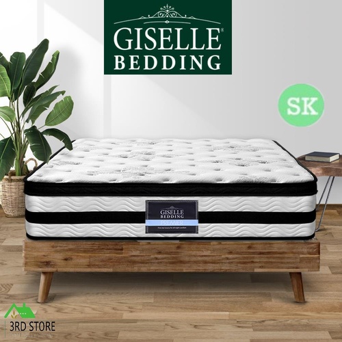 Giselle Bedding Super King Mattress Bed Euro Top Pocket Spring Firm Foam 34CM