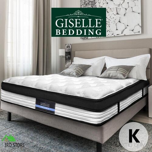 Giselle KING Size Mattress Bed Euro Top Pocket Spring Firm Plush Foam 31cm