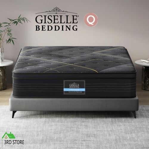 Giselle Bedding 35cm Mattress Queen Bamboo Pocket Spring Euro Top Medium Firm