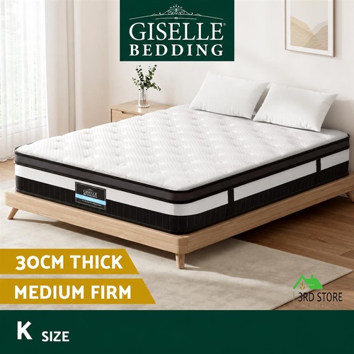 Giselle Bedding 30cm Mattress Medium Firm Pocket Spring Hybrid Mattresses King