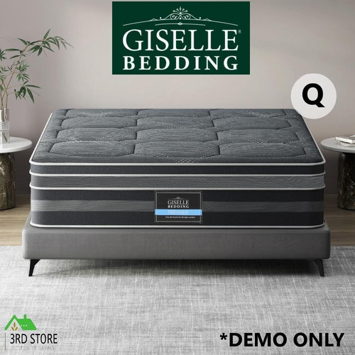 Giselle 35CM QUEEN Mattress Bed 7 Zone Dual Euro Top Pocket Spring Medium Firm