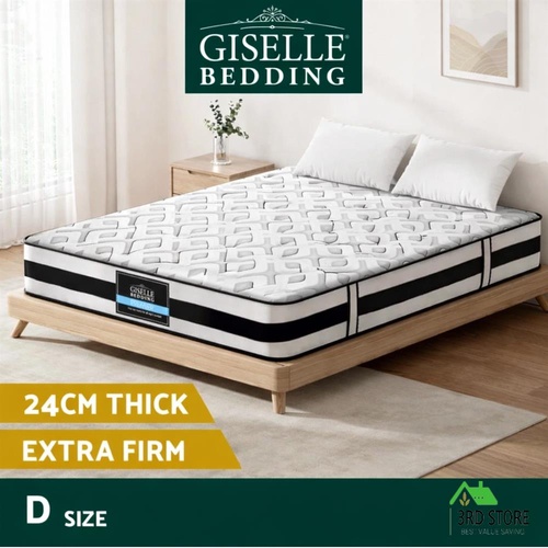 Giselle DOUBLE Mattress Super Firm Bed Pocket Spring Foam Full Size 24CM