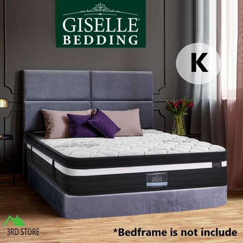 Giselle King Bed Mattress Size Extra Firm 7 Zone Pocket Spring Foam 28cm