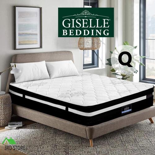 Giselle Queen Bed Mattress Size Extra Firm 7 Zone Pocket Spring Foam 28cm