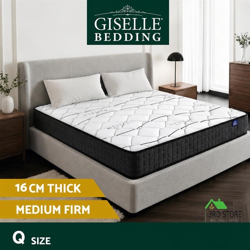 Giselle Bedding Queen Size Mattress Bed Medium Firm Foam Bonnell Spring 16cm
