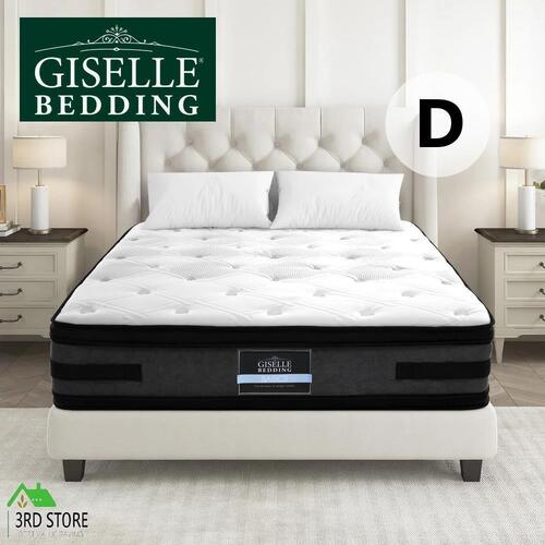 Giselle 36CM DOUBLE Mattress Bed 7 Zone Euro Top Pocket Spring Medium Firm Foam