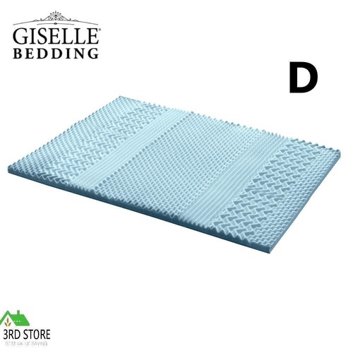 Giselle Bedding Cool Gel Memory Foam Mattress Topper Bamboo Cover 5CM 7-Zone Double