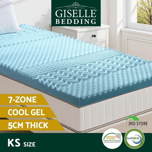 Giselle Bedding 5cm Memory Foam Mattress Topper 7-Zone King Single