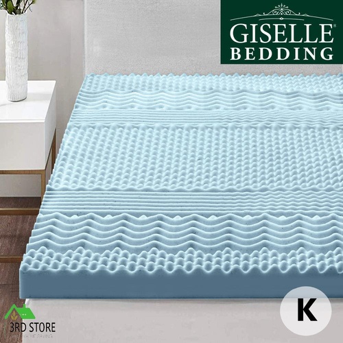 Giselle Bedding Cool Gel Memory Foam Mattress Topper Bamboo Cover 8CM 7-Zone King