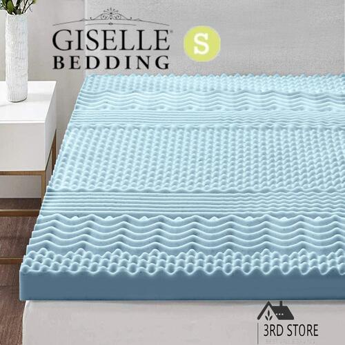 Giselle Memory Foam Mattress Topper Single Bed Gool Gel BAMBOO 8CM 7-Zone