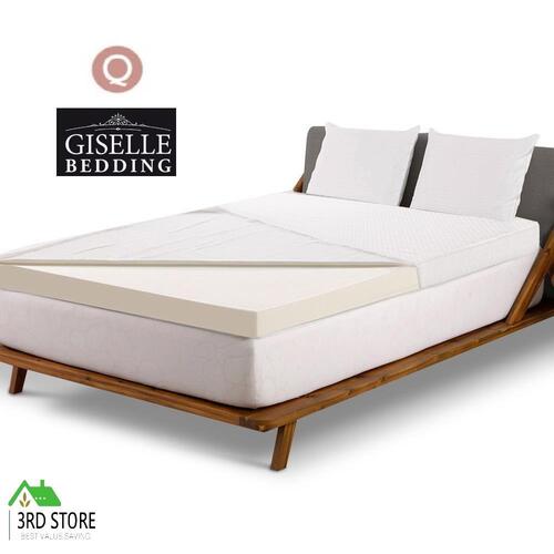 Giselle Memory Foam Mattress Topper QUEEN Bed Cool Gel 8CM Underlay Mat Cover