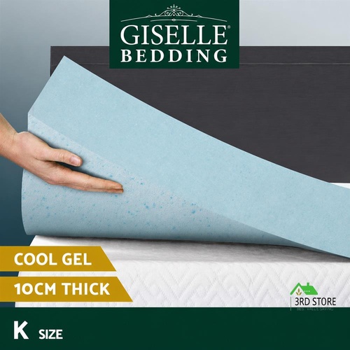 Giselle Bedding Memory Foam Mattress Topper Cool Gel Bed Mat Bamboo 10cm King
