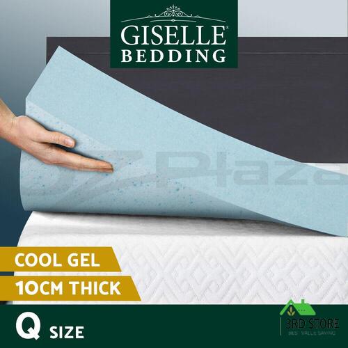Giselle Bedding Memory Foam Mattress Topper Queen Bed Cool Gel Bamboo Cover 10CM