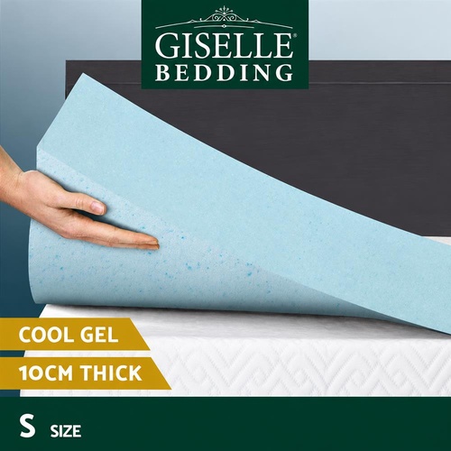 Giselle Bedding Memory Foam Mattress Topper Cool Gel Bed Mat Bamboo 10cm Single