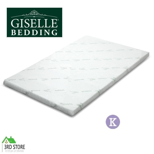 Giselle Bedding COOL GEL Memory Foam Mattress Topper BAMBOO Cover King 5CM Mat