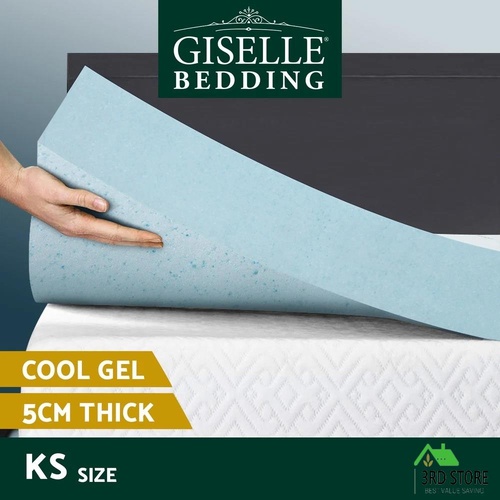 Giselle Bedding Memory Foam Mattress Topper Cool Gel 5cm King Single
