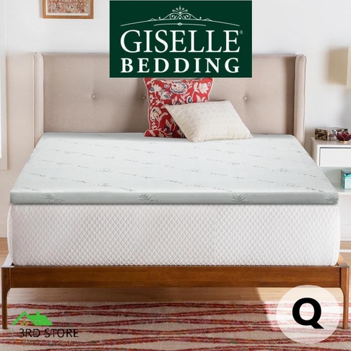 Giselle Bedding COOL GEL Memory Foam Mattress Topper Queen BAMBOO Cover 5CM Mat