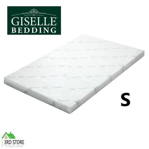 Giselle Bedding COOL GEL Memory Foam Mattress Topper BAMBOO Cover Single 8CM Mat