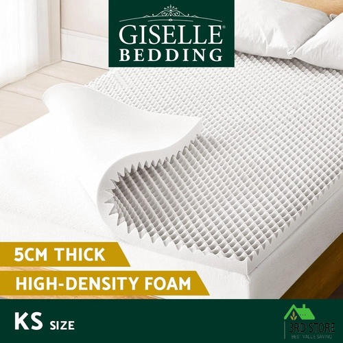 Giselle Bedding Memory Foam Mattress Topper Egg Crate 5cm King Single
