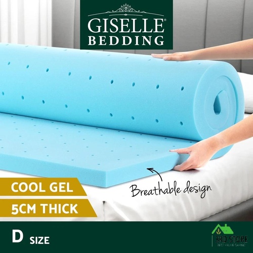Giselle Bedding Memory Foam Mattress Topper Ventilated Cool Gel 5cm Double