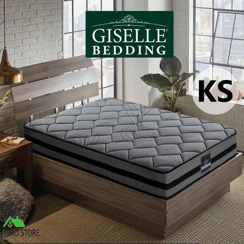 Giselle Bedding King Single Size Mattress Bed Medium Firm Foam Pocket Spring 22cm Grey