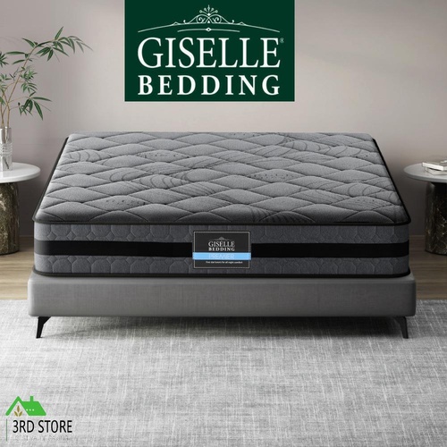 Giselle Bedding Queen Mattress Bed Size Medium Firm Foam Pocket Spring 22cm