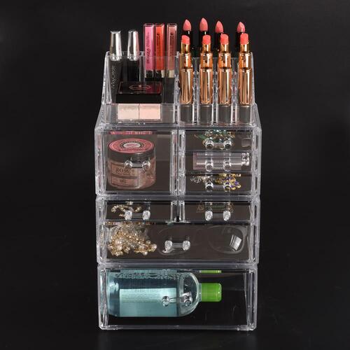 Clear Acrylic Cosmetic Organizer Jewellery Storage Box with 8 Drawers