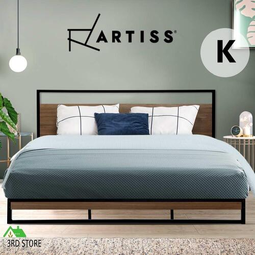 Metal Bed Frame King Size Mattress Base Platform Foundation Black Dane