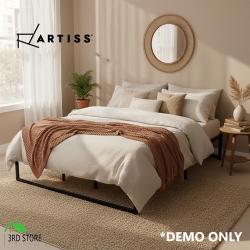 Artiss Bed Frame Metal Platform King Size Bed Base Mattress Black TINO
