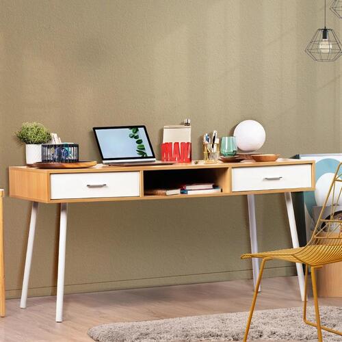 RETURNs Furb Computer Desk Office Study Writing Laptop Work Table Wooden With Drawers