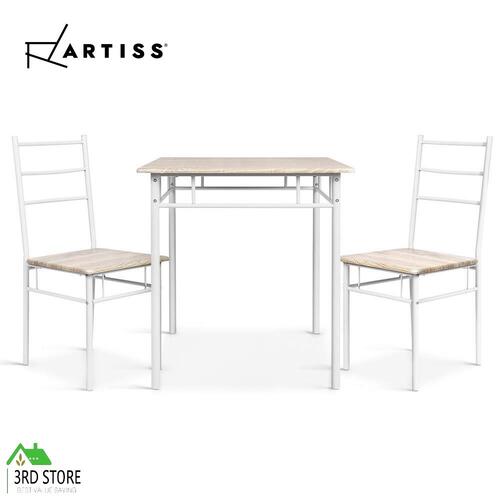 Artiss Dining Table and Chairs Dining Set Retro Industrial Wooden Desk Metal Oak