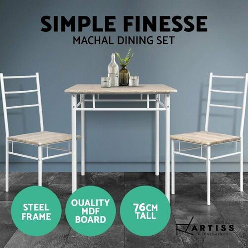 Artiss Dining Table and Chairs Dining Set Retro Industrial Wooden Desk Metal Oak